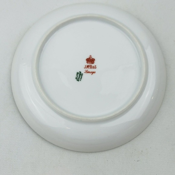 Limoges Elite 6 Cup & Saucer Set Lot Pink Yellow Floral Spray Gold Rim J.Mc.D&S - Picture 11 of 14